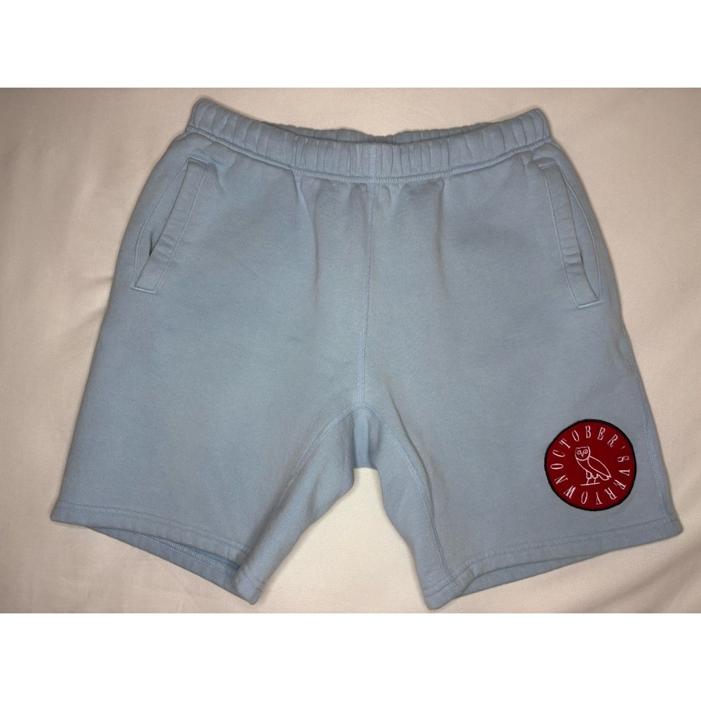 OCTOBERS VERY OWN OVO Shorts Size Small Light Blue Patch Logo Made In Canada